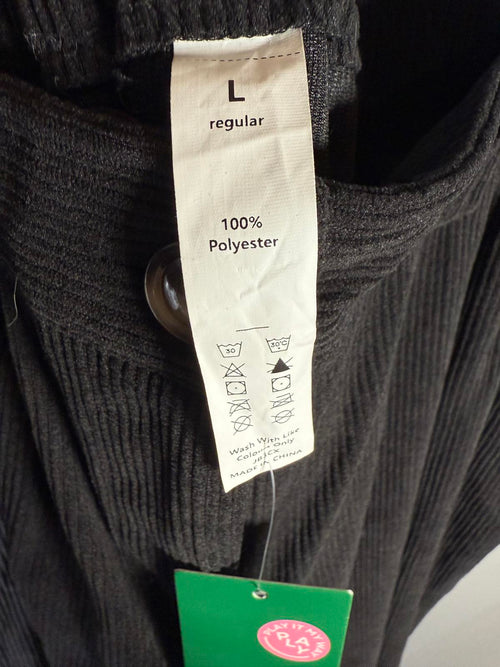 NWT Halara Mid Rise Pocket Straight Leg Corduroy Casual Pants Black Size - Large