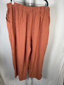NWT Halara High Waisted Wide Leg Flowy Palazzo Casual Linen-Feel Pants Sierra 3X