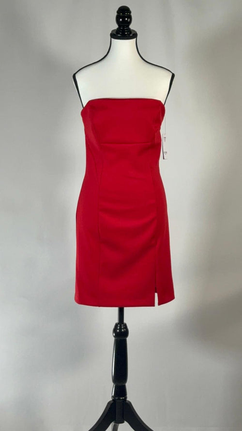 NWT GUESS Red Strapless Crepe Cocktail Party Dress Size 8