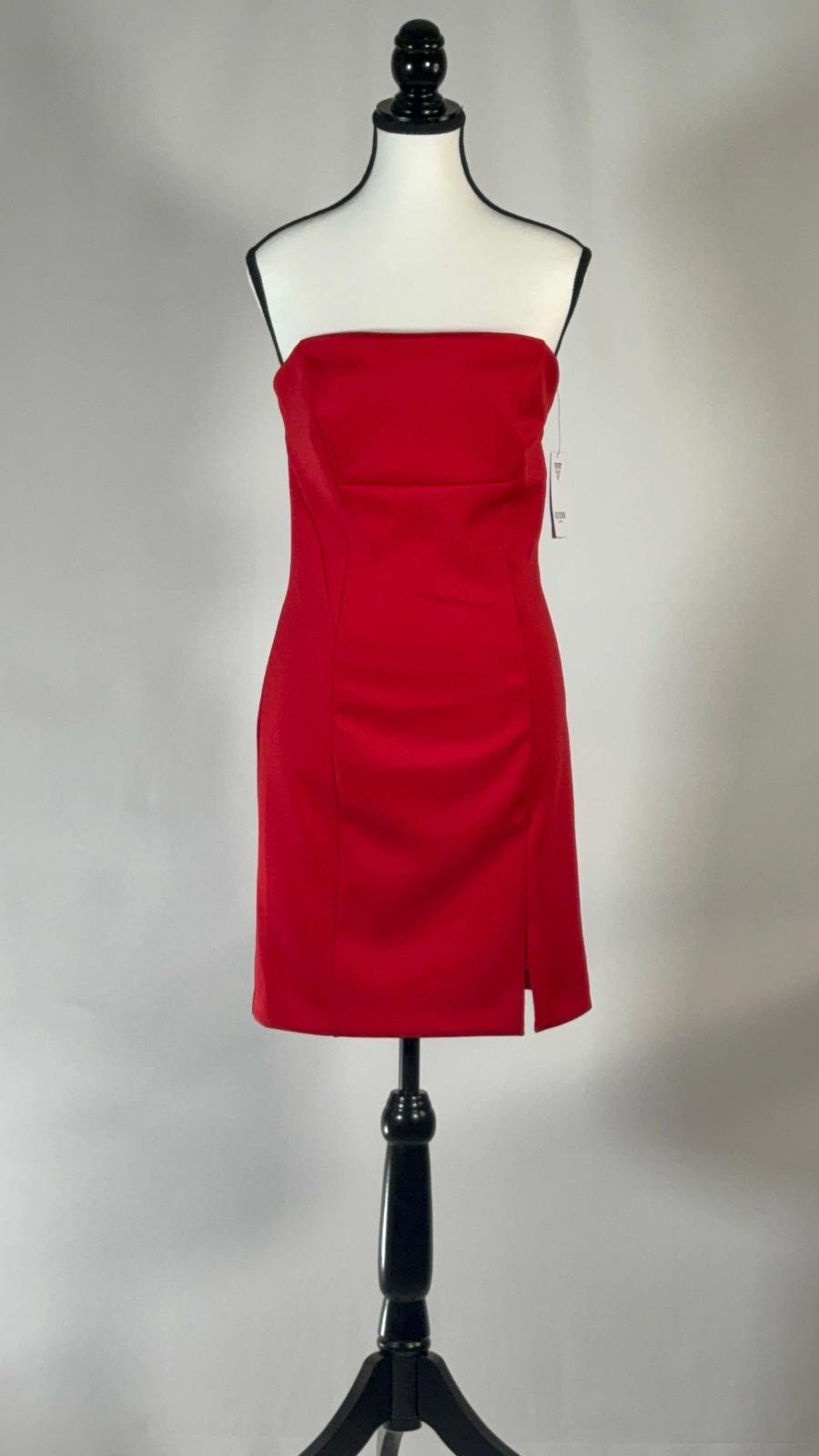 NWT GUESS Red Strapless Crepe Cocktail Party Dress Size 8