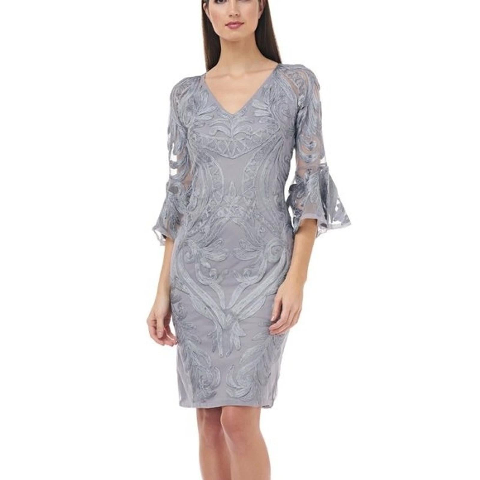 NWT JS Collections Silver Formal Dress Size 2