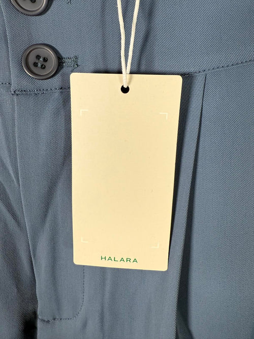 NWT Halara High Waisted Zipper Pocket Shirred Straight Leg Work Pant Blue Size M