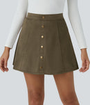 NWT Halara High Waisted Decorative 2-in-1 A Line Suede Mini Casual Skirt Size S