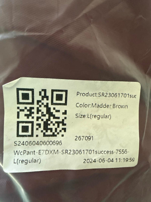 NWT Halara High Waisted Zip up, Pocket Shirred Straight Leg Work Pants Red- L