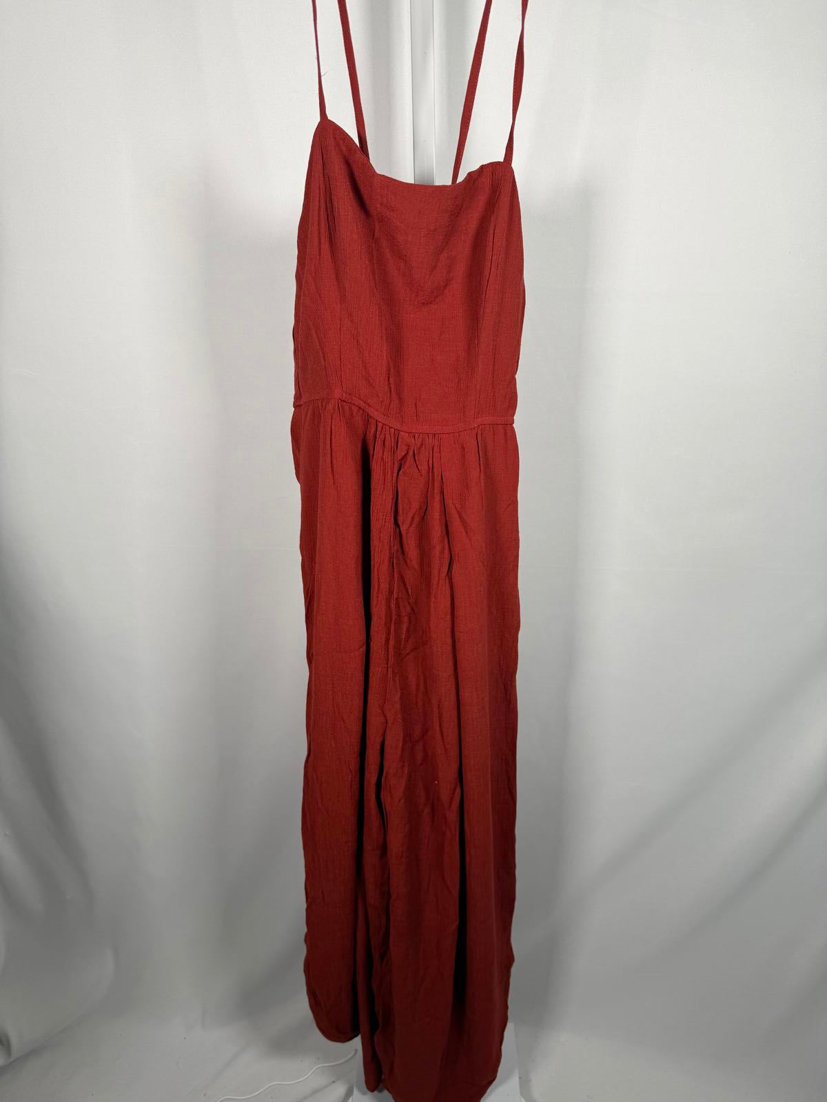 NWT Spaghetti Strap Lace Up Pocket Jumpsuit Size M, Tall