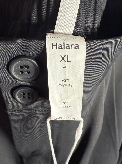 NWT Halara High Waisted Pocket Shirred Straight Leg Work Pant Black Size XL Tall