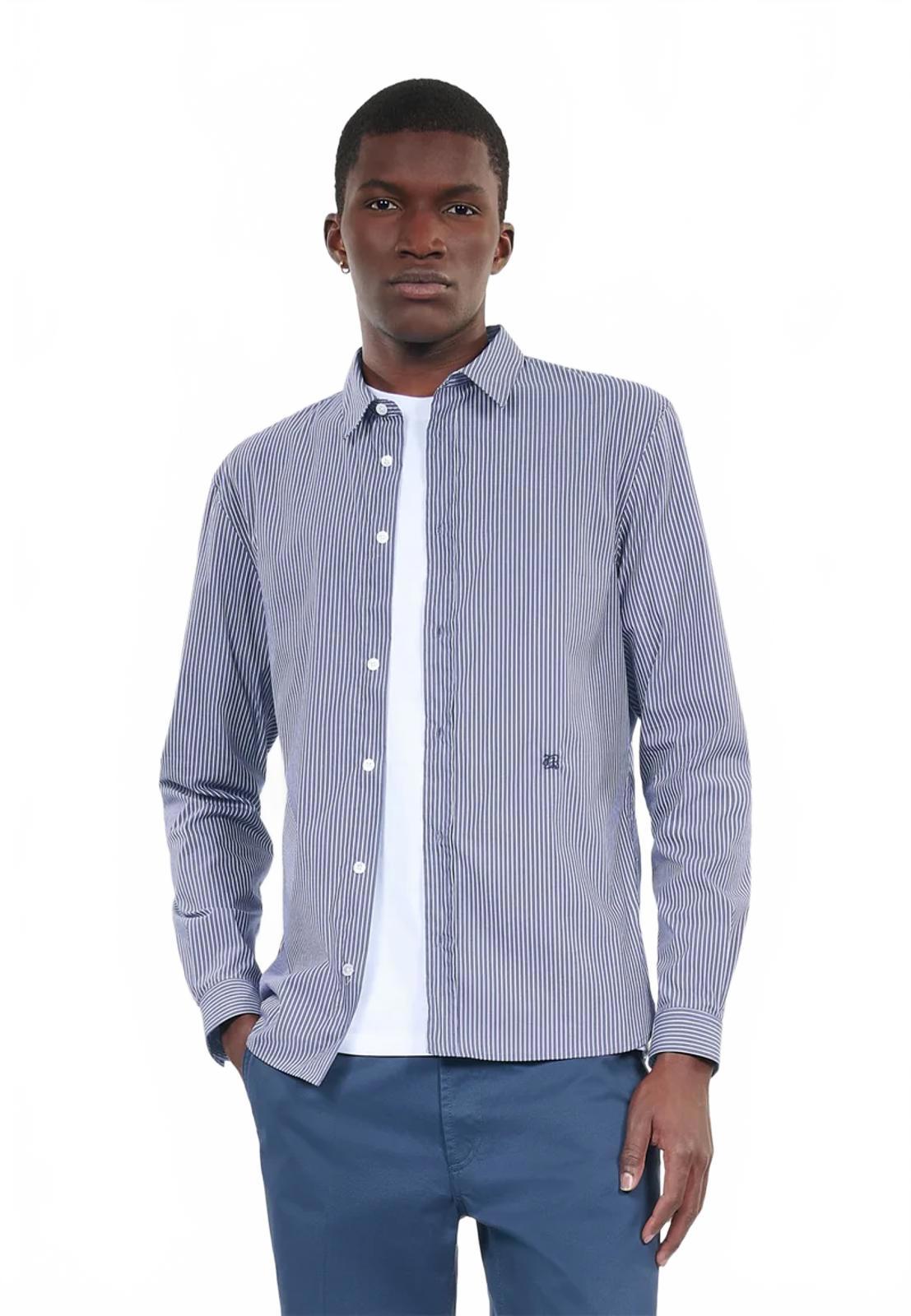 The Kooples Mens Blue And White Striped Long Sleeve Shirt - M NWT