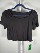 NWT Halara boat neck black baby tee cropped - XL