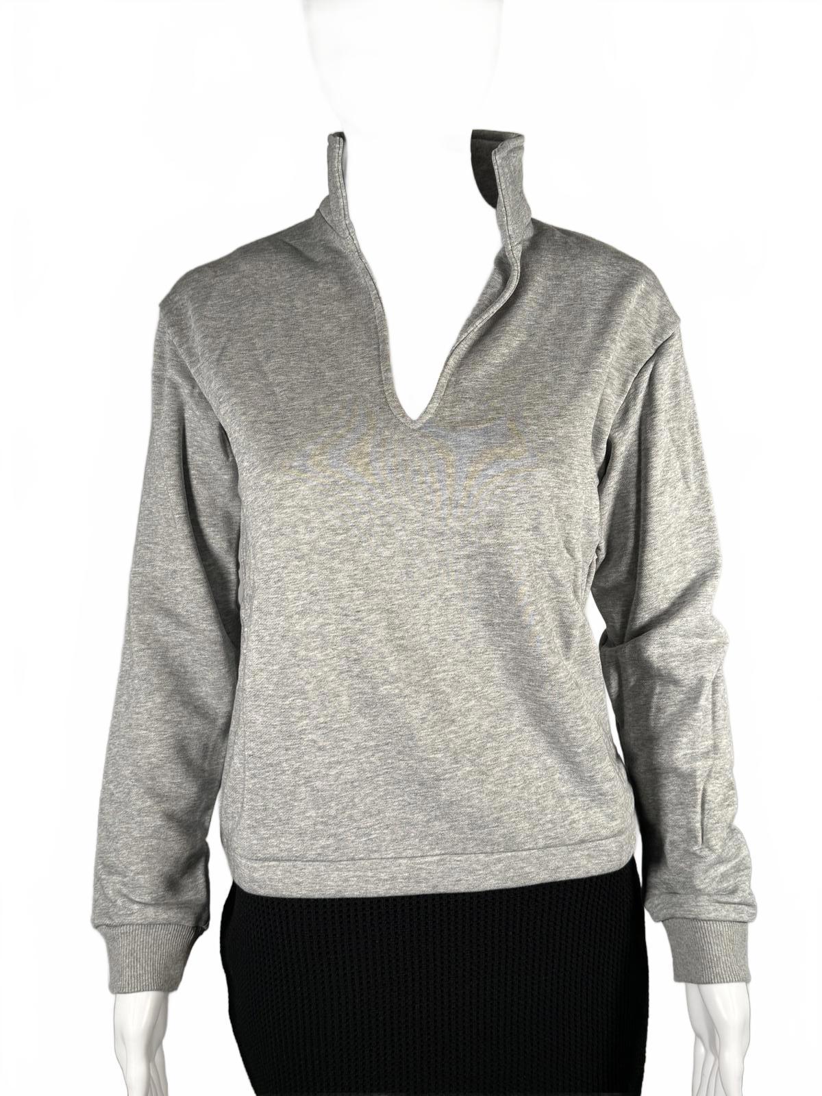 LBLC The Label Tamara V-Neck Sweatshirt Heather Grey Sweat Size XS