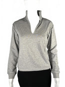 LBLC The Label Tamara V-Neck Sweatshirt Heather Grey Sweat Size XS