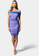 NWT Bebe Shirred Mesh Midi Dress Size S