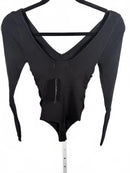 Lulus New Crush Black Ribbed Long Sleeve Bodysuit - XS