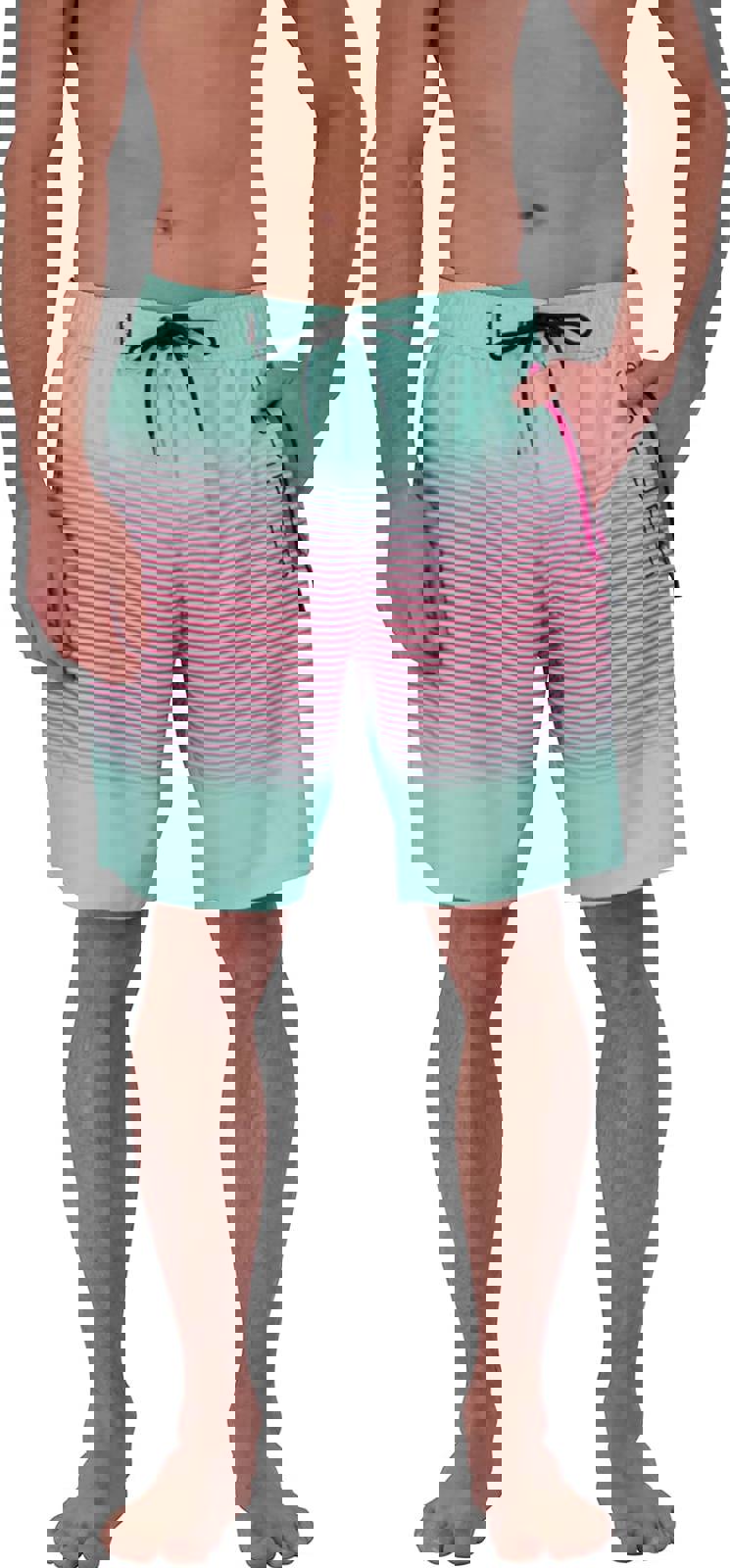 NWT SPYDER SWIM Men Size Large Double Ombre Stripe 9" E-Board Shorts Swim Trunks