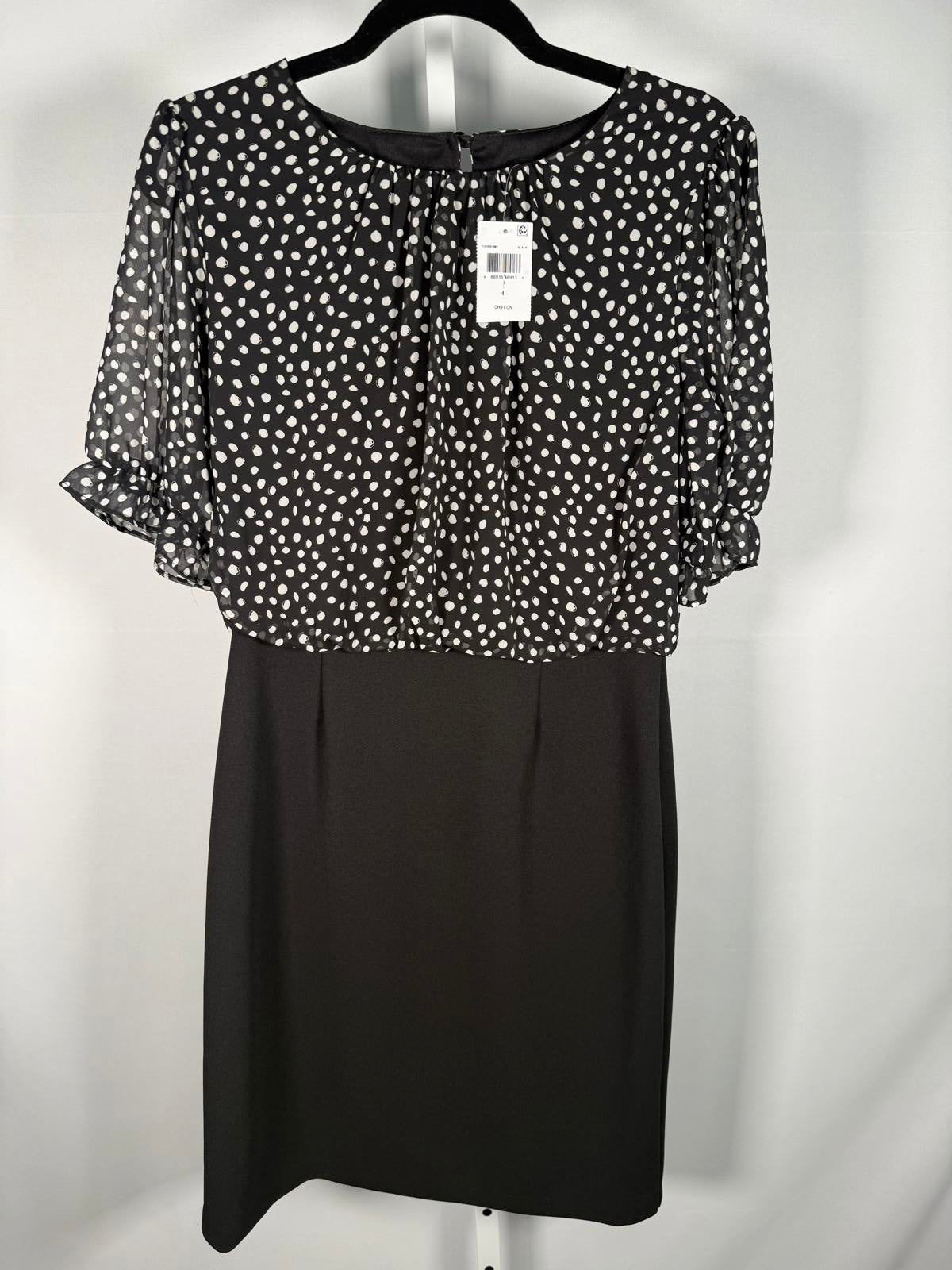 NWT Connected Apparel Women's Polka Dot Midi Dress Size 4