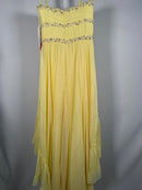 NWT Mac Duggal Yellow Strapless High-Low Ruffle Dress with Embellishments Size 4