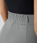 NWT High Waisted Zipper Pocket Shirred Straight Leg Work Pants - Size Small