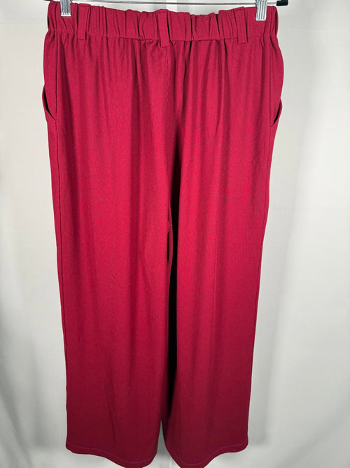 NWT Halara Flex High Waisted Pocket Wide Leg Waffle Work Pants Size L Petite