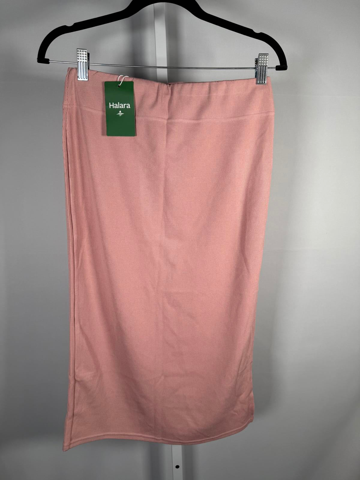 NWT Halara Ribbed High Waisted Bodycon Midi Casual Skirt Mellow Rose Size Medium