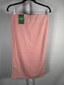 NWT Halara Ribbed High Waisted Bodycon Midi Casual Skirt Mellow Rose Size Medium