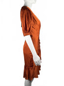 IEENA FOR MAC DUGGAL Short Puff Sleeve Faux Wrap Mini Dress Size 2