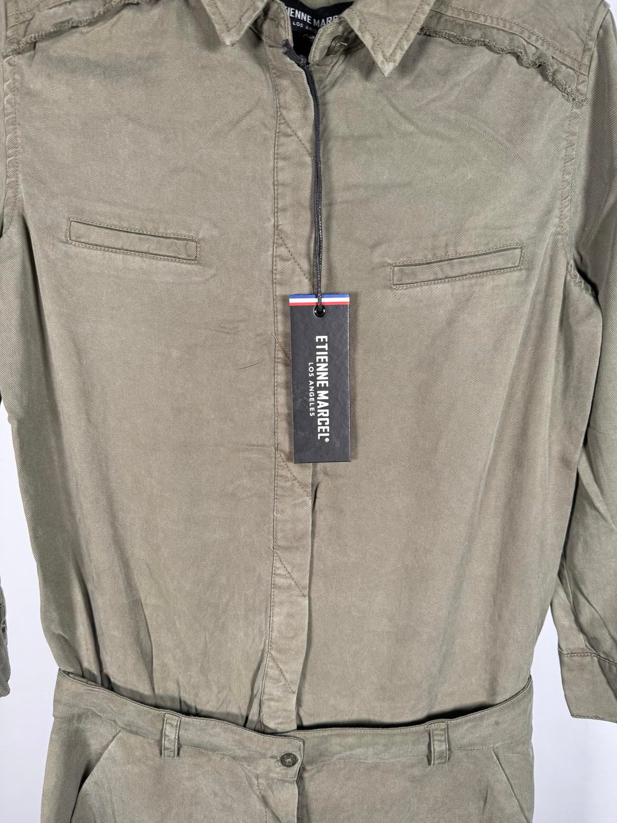 Etienne Marcel Women's Long Sleeve Olive Green Dress, Size XS