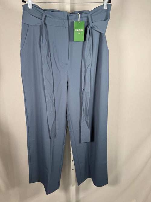 NWT Halara High Waisted Belted Pocket Wide Leg Work Pants Deep Sea Gray Blue XL