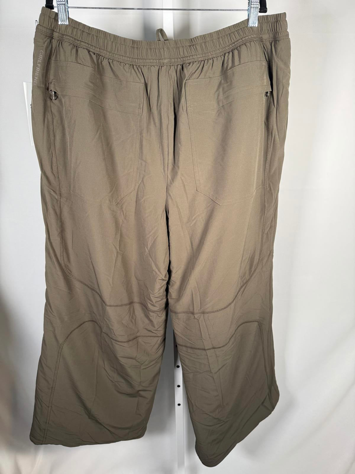 NWT Girlfriend Collection Flex Track Pant Reversible Fleece Olive Green XXL