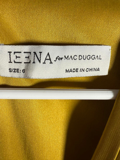 NWT Mac Duggal Apparel Green Pleated Cap Sleeve Belted A Line Dress Size 6