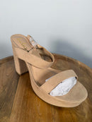 Lulus Acee Natural Suede Platform Heels - 11 NWB