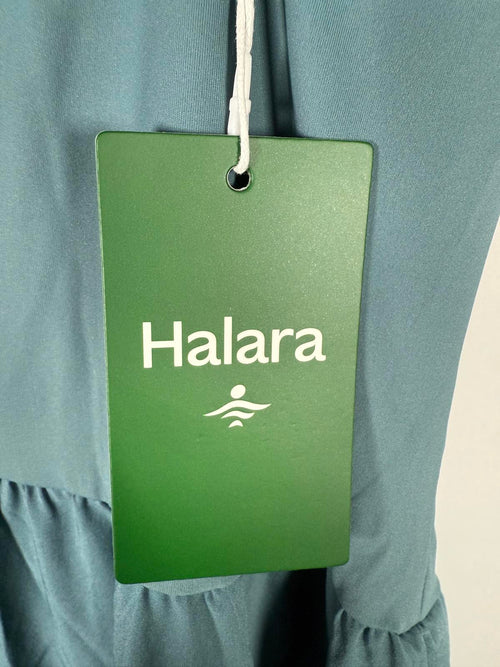 NWT Halara Breezeful High Low 2-Piece Pocket Flowy Midi Dress Stone Blue XS