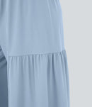 NWT Halara Breezeful™ High Waisted Shirred Tie Front & Back Wide Leg Pants XL