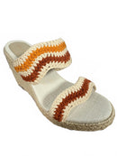 Kaanas Malik Handwoven Wavy Crochet Wedge Sandals - 9 NWT