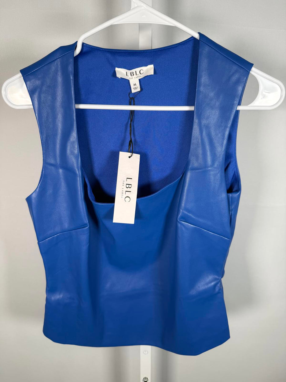 LBLC THE LABEL Brandi Top In Blue Size M NWT REVOLVE