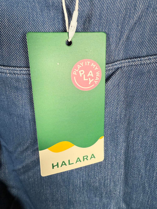 NWT Halara Flex High Waisted Bodycon Denim Mini Ruched Skirt Washed Denim M