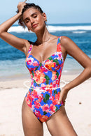 Cupshe Floral Sweetheart Slim & Sculpt One-Piece Swim Suit
