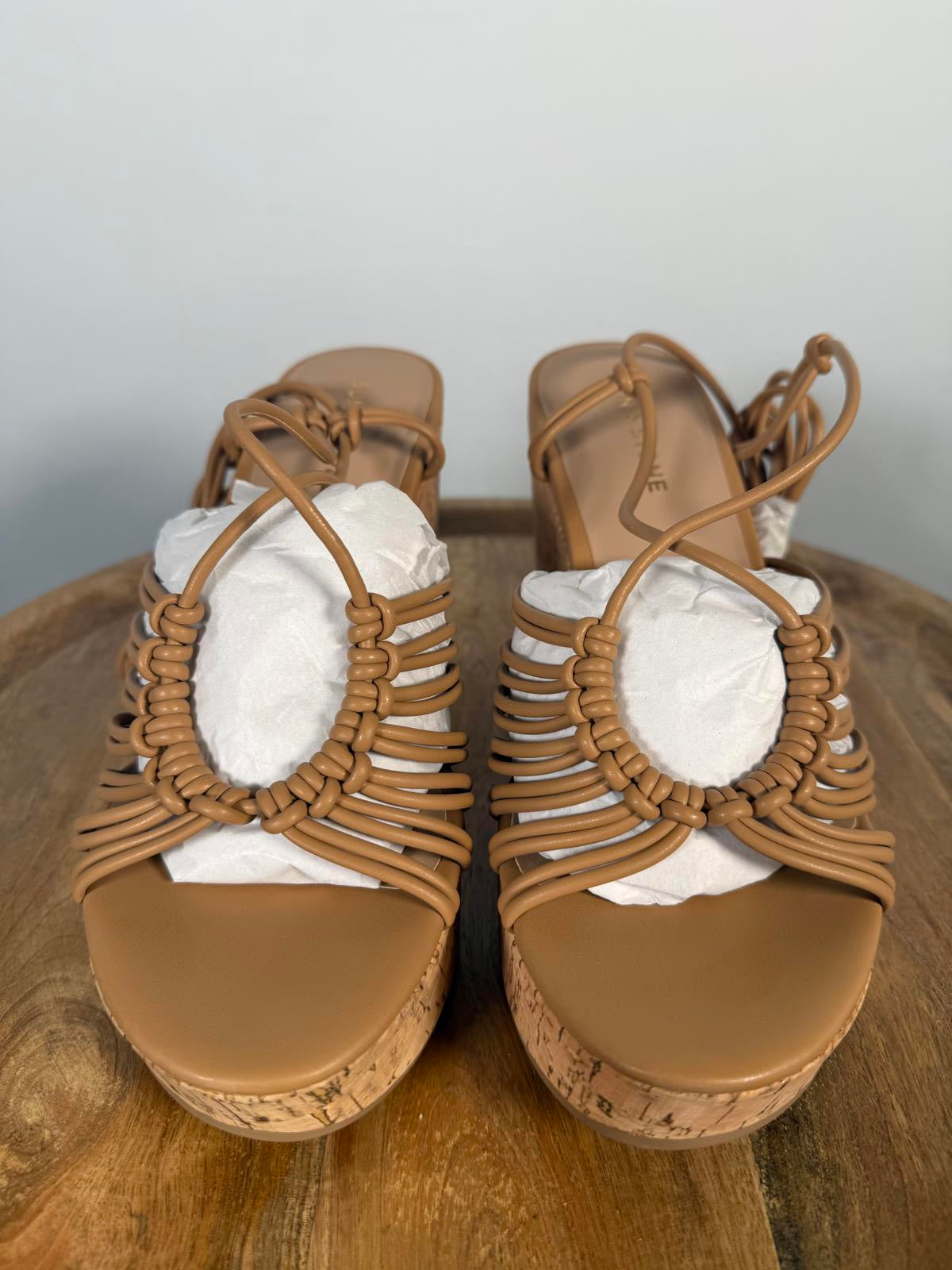 Sun Stone Women's Wedge Sandals with Cork Platform Size 9 NWB