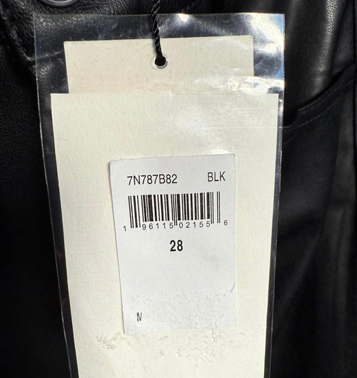 NWT 7 For All Mankind Black Faux Leather Pants Size 28