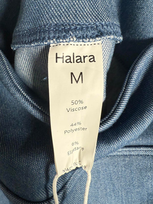 NWT Halara Flex High Waist Bodycon Denim Mini Ruched Casual Skirt Washed Denim-M