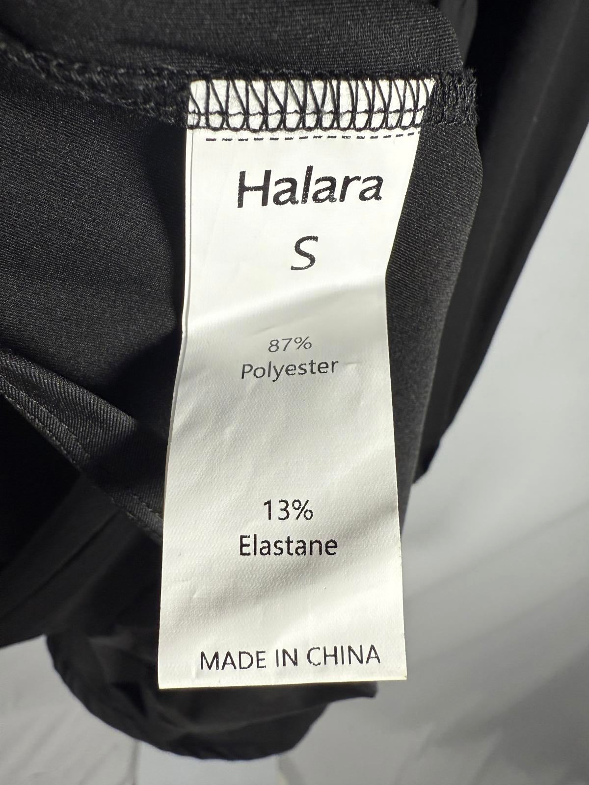 NWT Halara V Neck Long Sleeve Tulip Hem Midi Dress Black Size S