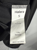 NWT Halara V Neck Long Sleeve Tulip Hem Midi Dress Black Size S