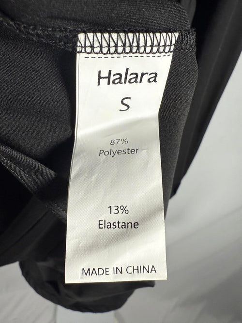 NWT Halara V Neck Long Sleeve Tulip Hem Midi Dress Black Size S