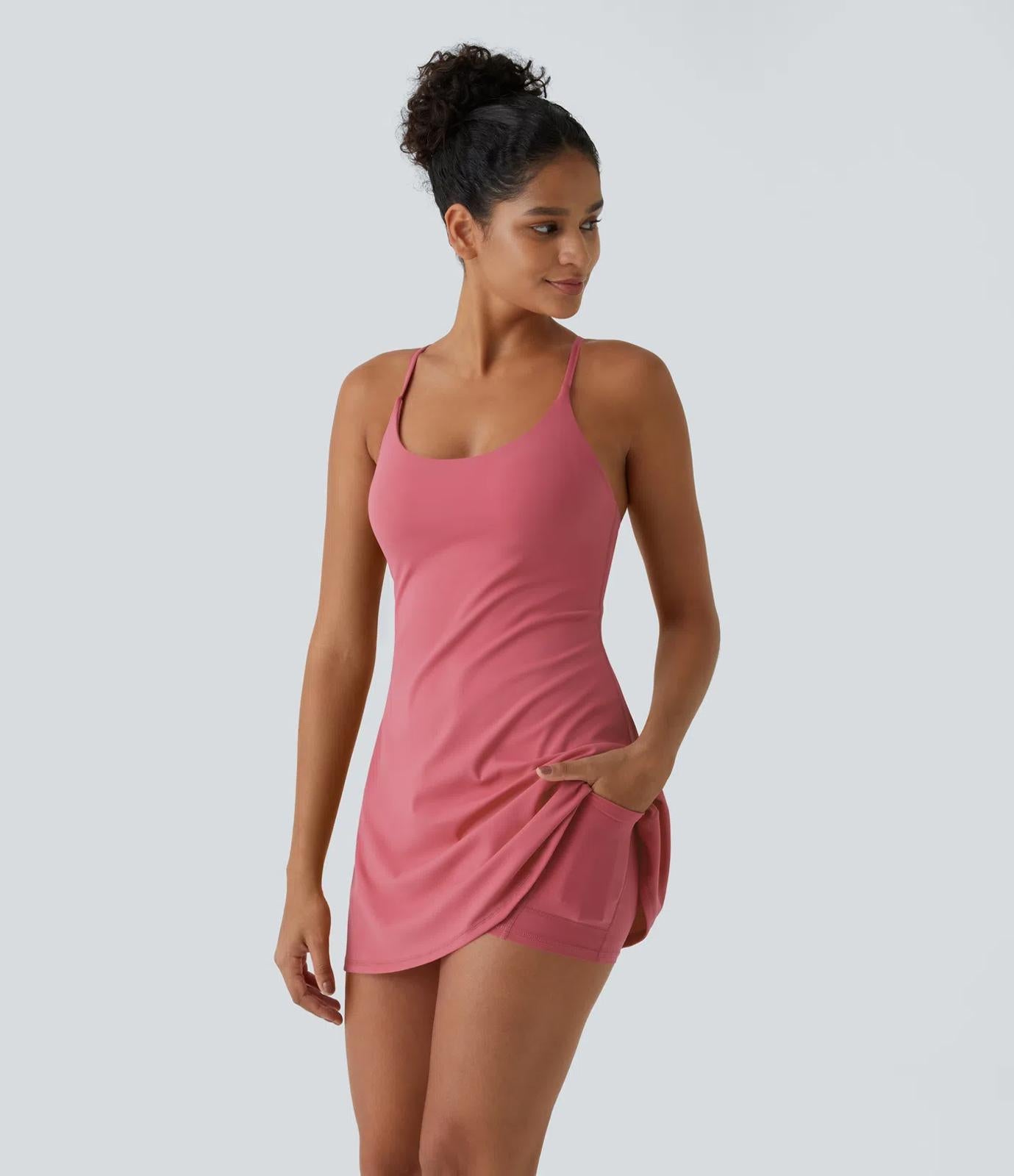 NWT Halara Softlyzero™ Plush Backless Active Dress-Easy Peezy Edition Size M