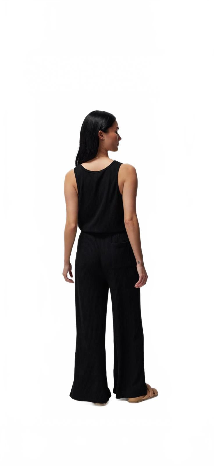 Spiritual Gangster Women's Ballet Rib Wide Leg Perfect Jumpsuit - S