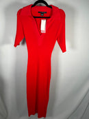 NWT FRENCH CONNECTION Women's Cosysoft V-neck Midi Dress In Red Size L