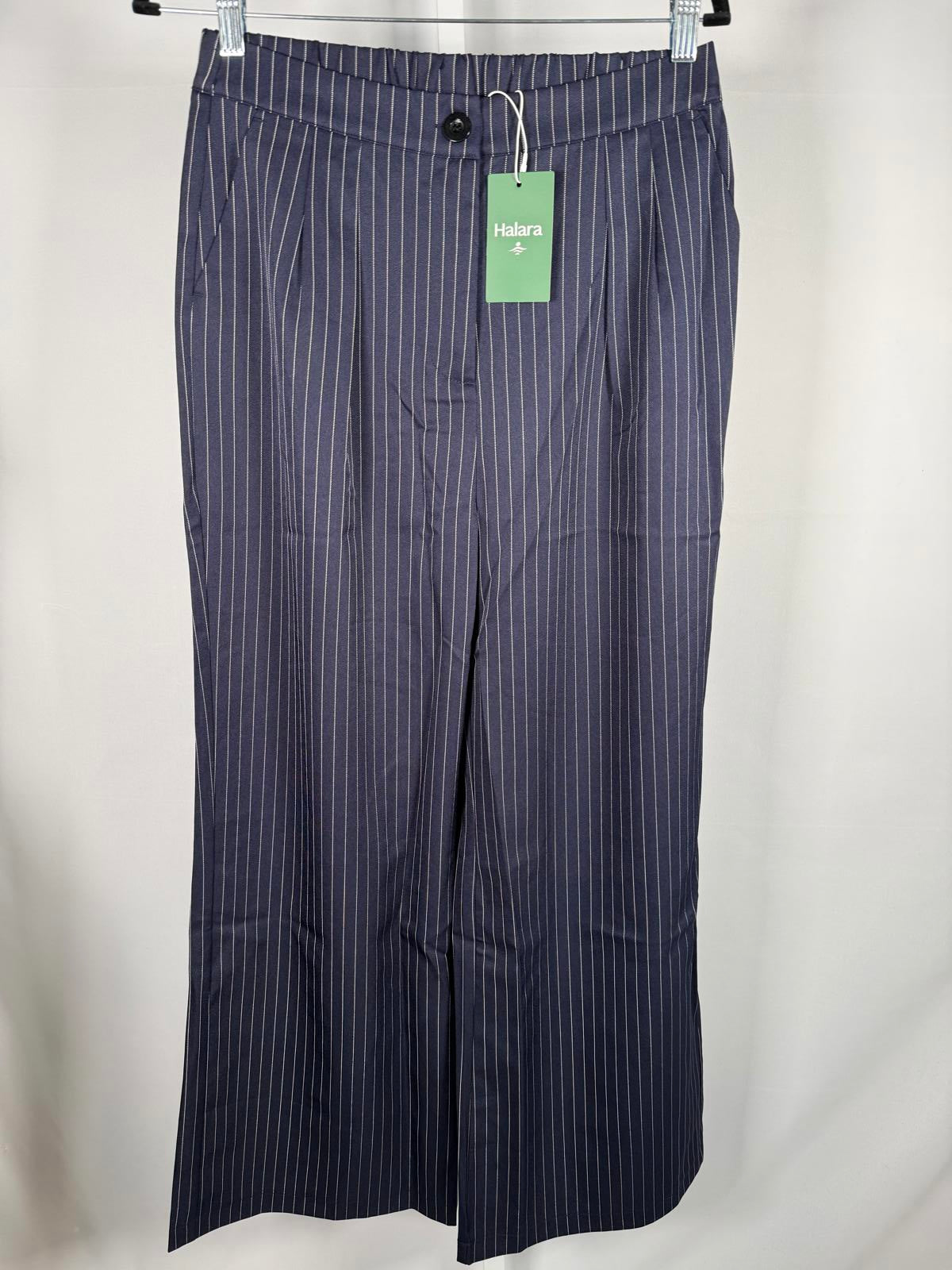 NWT Halara High Waist Zipper Pocket Wide Leg Striped Work Pant After Midnight M