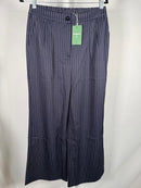 NWT Halara High Waist Zipper Pocket Wide Leg Striped Work Pant After Midnight M