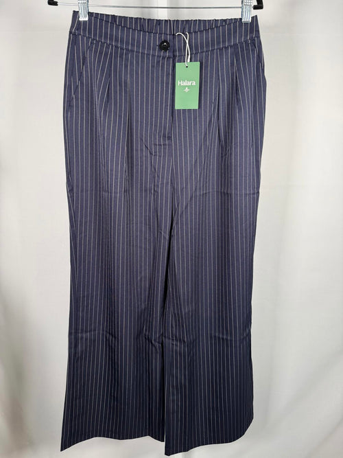 NWT Halara High Waist Zipper Pocket Wide Leg Striped Work Pant After Midnight M