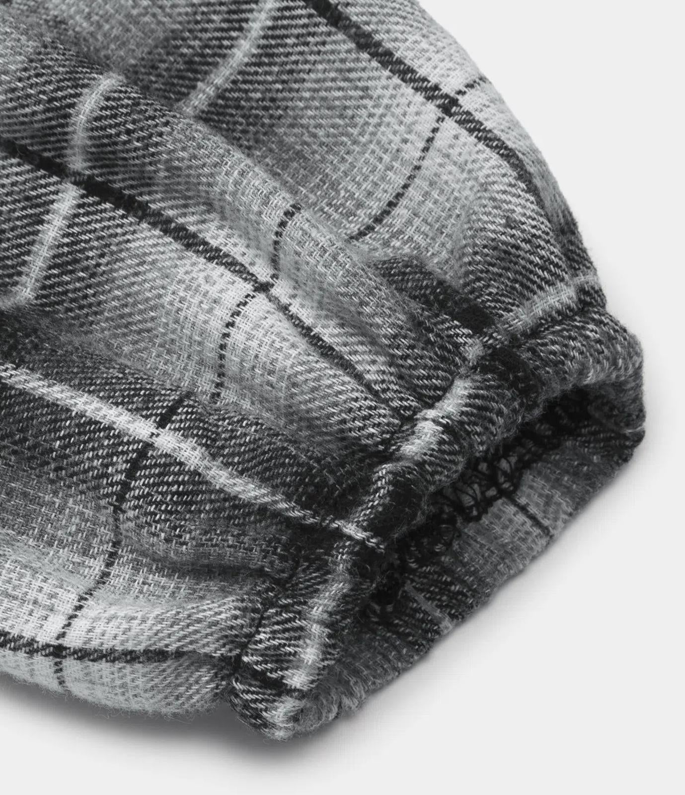 NWT Halara Tie Front Long Sleeve Plaid Mini Casual Dress Graphite White Plaid S