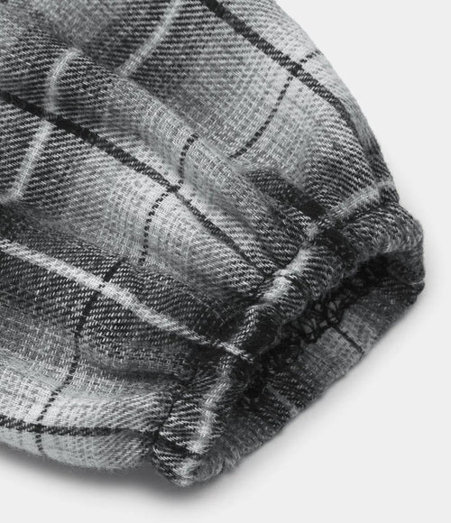 NWT Halara Tie Front Long Sleeve Plaid Mini Casual Dress Graphite White Plaid S