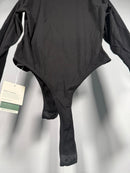 NWT Halara Ribbed Knit Square Neck Long Sleeve Skinny Work Bodysuit Size XL